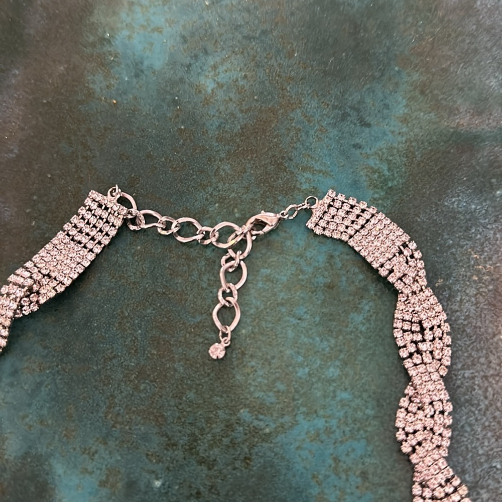 Silver-Tone Rhinestone Necklace - Picture 3 of 3